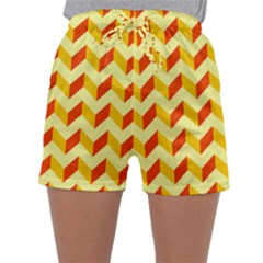 Modern Retro Chevron Patchwork Pattern Sleepwear Shorts by GardenOfOphir