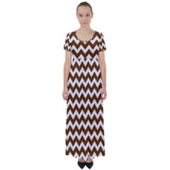 Chevron Pattern Gifts High Waist Short Sleeve Maxi Dress by GardenOfOphir