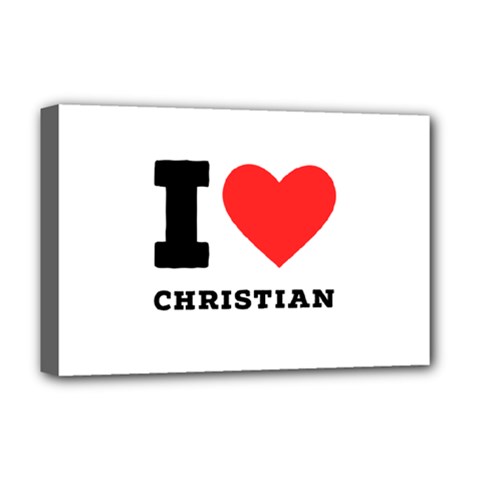 I Love Christian Deluxe Canvas 18  X 12  (stretched) by ilovewhateva