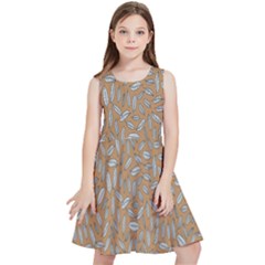 Leaves-013 Kids  Skater Dress by nateshop