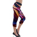 Ai Generated Waves Splash Liquid Paint Wall Lightweight Velour Capri Leggings  View4