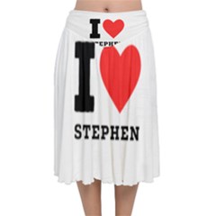 I Love Stephen Velvet Flared Midi Skirt by ilovewhateva