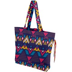 Pattern Colorful Aztec Drawstring Tote Bag by Ravend