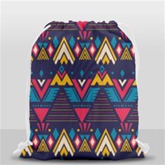 Pattern Colorful Aztec Drawstring Bag (small) by Ravend