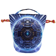Digital Technology Drawstring Bucket Bag by Ravend
