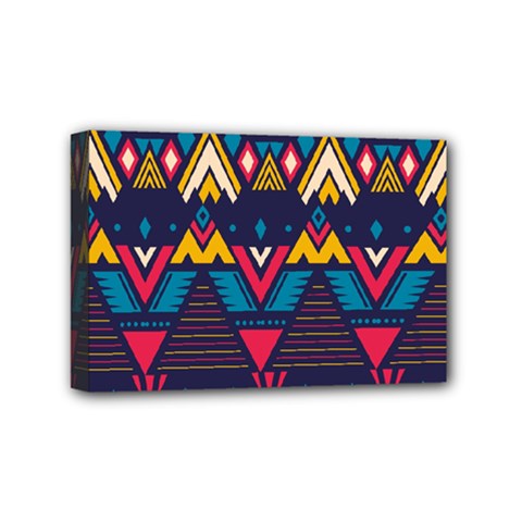 Pattern Colorful Aztec Mini Canvas 6  X 4  (stretched) by Wegoenart