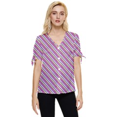 Background-102 Bow Sleeve Button Up Top by nateshop