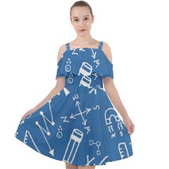 Education Cut Out Shoulders Chiffon Dress by nateshop