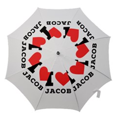 I Love Jacob Hook Handle Umbrellas (small) by ilovewhateva