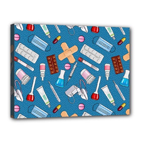 Medicine Pattern Canvas 16  X 12  (stretched) by SychEva