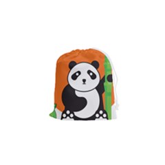 Panda Animal Orange Sun Nature Drawstring Pouch (xs) by Semog4