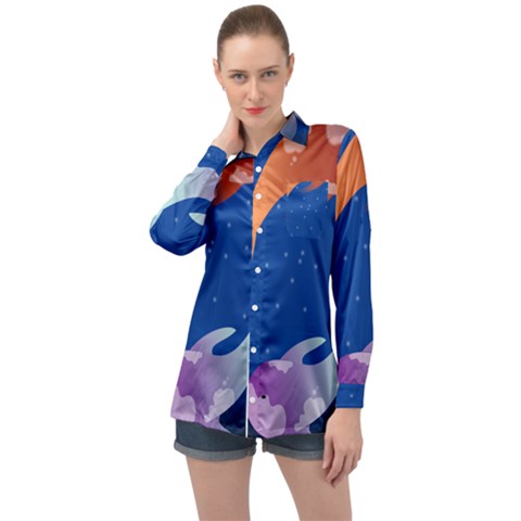Koi Fish Carp Water Nature Animal Long Sleeve Satin Shirt by Semog4