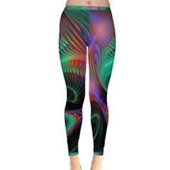 Circle Art 3d Artwork Graphics Vortex Colorful Digital Art Inside Out Leggings by Semog4