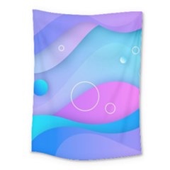 Colorful Blue Purple Wave Medium Tapestry by Semog4