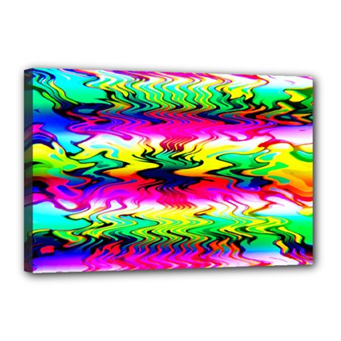 Waves Of Color Canvas 18  X 12  (stretched) by Semog4