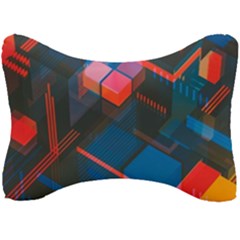Minimalist Abstract Shaping Abstract Digital Art Minimalism Seat Head Rest Cushion by Semog4