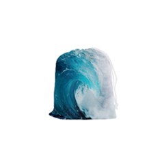 Tsunami Big Blue Wave Ocean Waves Water Drawstring Pouch (xs) by Semog4