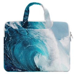 Tsunami Big Blue Wave Ocean Waves Water Macbook Pro 16  Double Pocket Laptop Bag  by Semog4