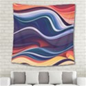 Wave Of Abstract Colors Square Tapestry (Large) View2
