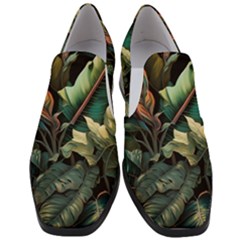 Tropical Leaf Leaves Foliage Monstera Nature Women Slip On Heel Loafers by Jancukart