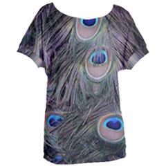Peacock Feathers Peacock Bird Feathers Women s Oversized Tee by Jancukart