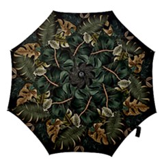 Tropical Leaves Foliage Monstera Nature Home Pattern Hook Handle Umbrellas (small) by Jancukart