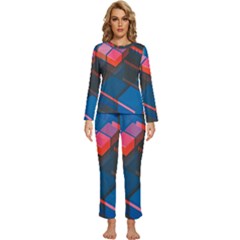 Minimalist Abstract Shaping  Abstract Digital Art Womens  Long Sleeve Lightweight Pajamas Set by Jancukart