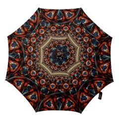 Fractal Floral Ornaments Rings 3d Sphere Floral Pattern Neon Art Hook Handle Umbrellas (medium) by Jancukart