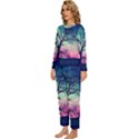 Tree Abstract Field Galaxy Night Nature Womens  Long Sleeve Lightweight Pajamas Set View2