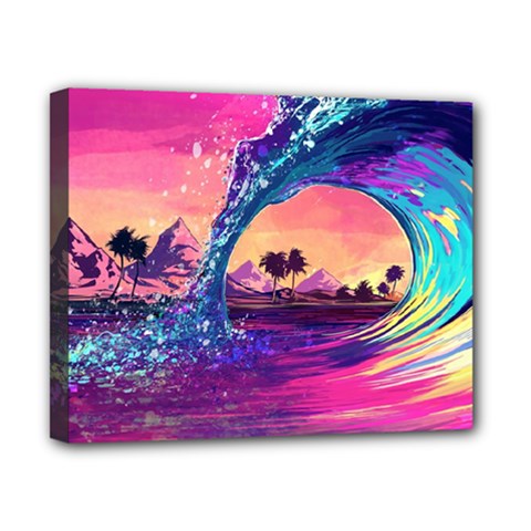 Retro Wave Ocean Canvas 10  X 8  (stretched) by Semog4