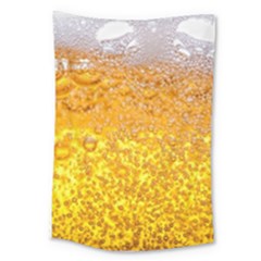Texture Pattern Macro Glass Of Beer Foam White Yellow Bubble Large Tapestry by Semog4