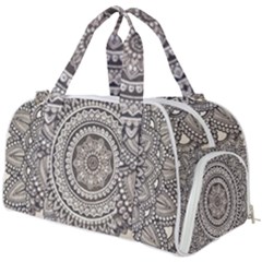 Mandala Circles Drawing Pattern Burner Gym Duffel Bag by Semog4