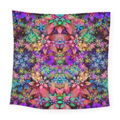 Flower Patterns Abstract Pattern Digital Art Square Tapestry (large) by Semog4