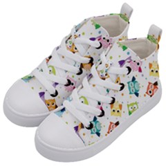 Owl Bird Kids  Mid-top Canvas Sneakers by Semog4