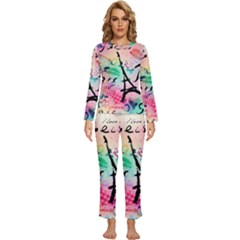 From Paris Abstract Art Pattern Womens  Long Sleeve Lightweight Pajamas Set by Semog4