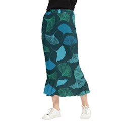 Pattern Plant Abstract Maxi Fishtail Chiffon Skirt by Semog4