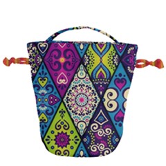 Ethnic Pattern Abstract Drawstring Bucket Bag by Semog4
