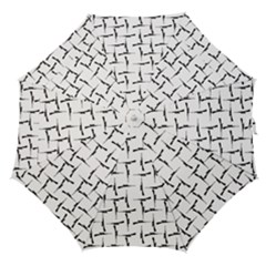 Precision Pursuit: Hunting Motif Black And White Pattern Straight Umbrellas by dflcprintsclothing