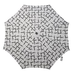 Precision Pursuit: Hunting Motif Black And White Pattern Hook Handle Umbrellas (medium) by dflcprintsclothing
