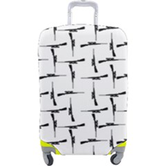 Precision Pursuit: Hunting Motif Black And White Pattern Luggage Cover (large) by dflcprintsclothing