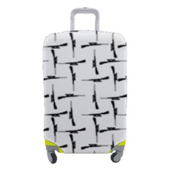 Precision Pursuit: Hunting Motif Black And White Pattern Luggage Cover (small) by dflcprintsclothing