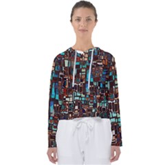 Stained Glass Mosaic Abstract Women s Slouchy Sweat by Semog4