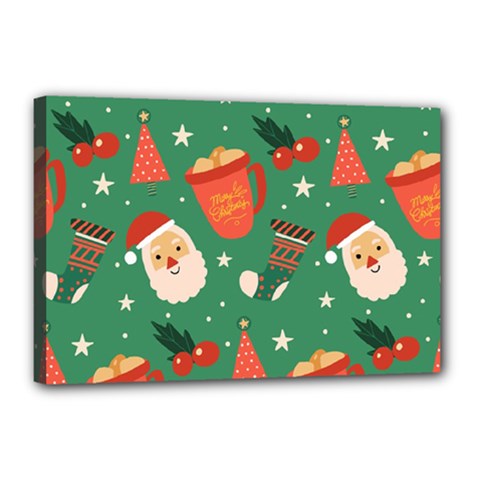Colorful Funny Christmas Pattern Canvas 18  X 12  (stretched) by Semog4