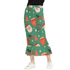 Colorful Funny Christmas Pattern Maxi Fishtail Chiffon Skirt by Semog4