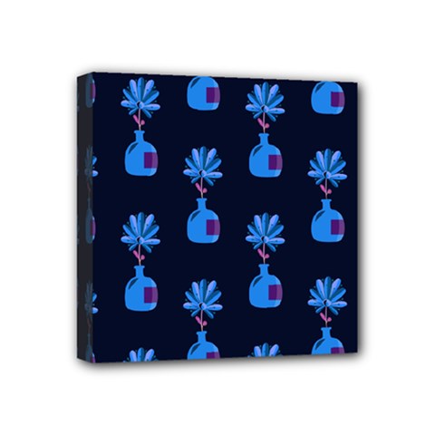 Flower Vase Pattern Mini Canvas 4  X 4  (stretched) by Ravend