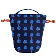 Flower Vase Pattern Drawstring Bucket Bag by Ravend