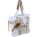 Cat Playing The Violin Art Drawstring Tote Bag View2