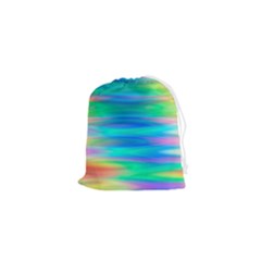 Wave Rainbow Bright Texture Drawstring Pouch (xs) by Semog4