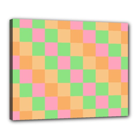 Checkerboard-pastel-squares Canvas 20  X 16  (stretched) by Semog4