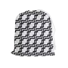 Pattern-monochrome-repeat Drawstring Pouch (xl) by Semog4